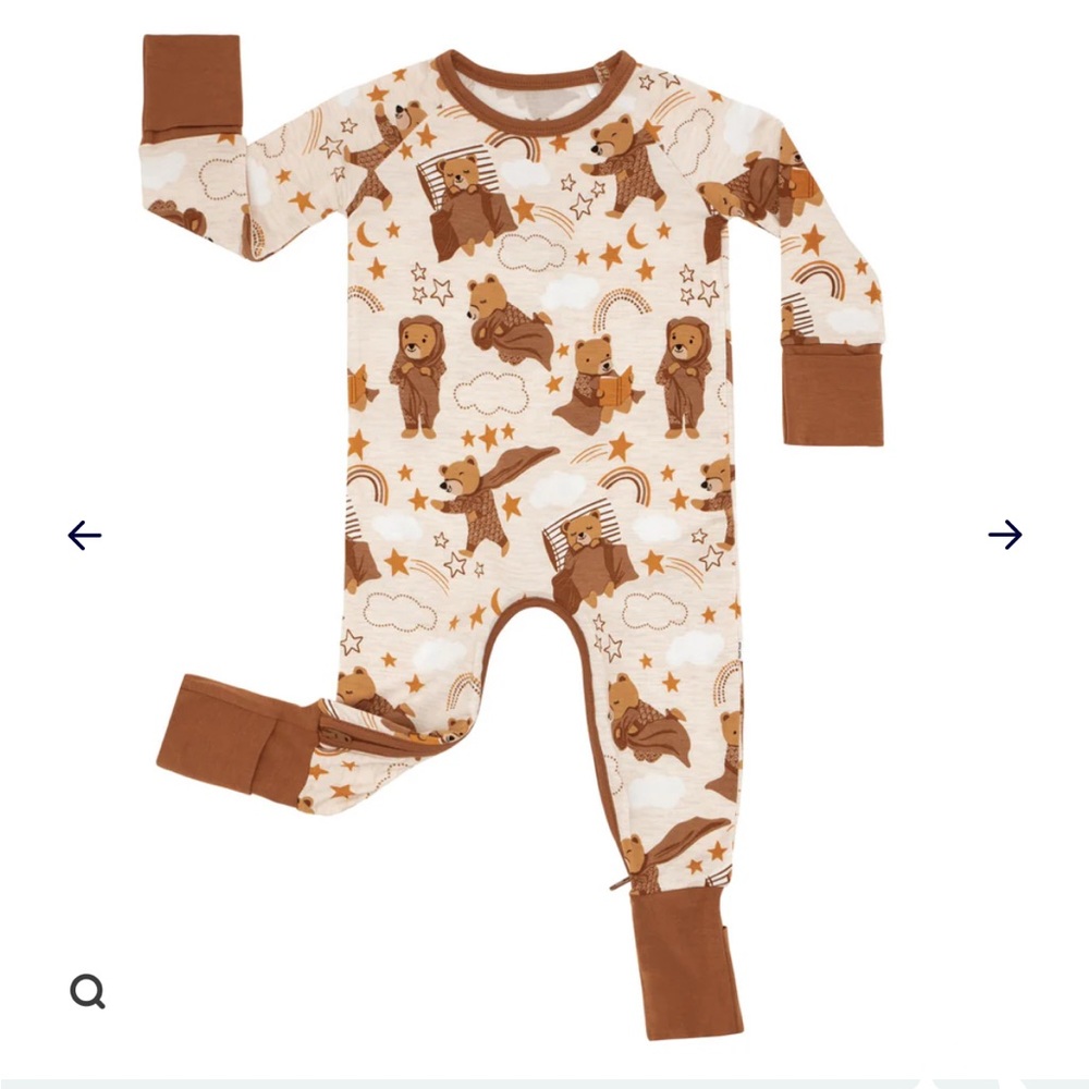 Little sleepies Beary sleepy crescent zippy 3T